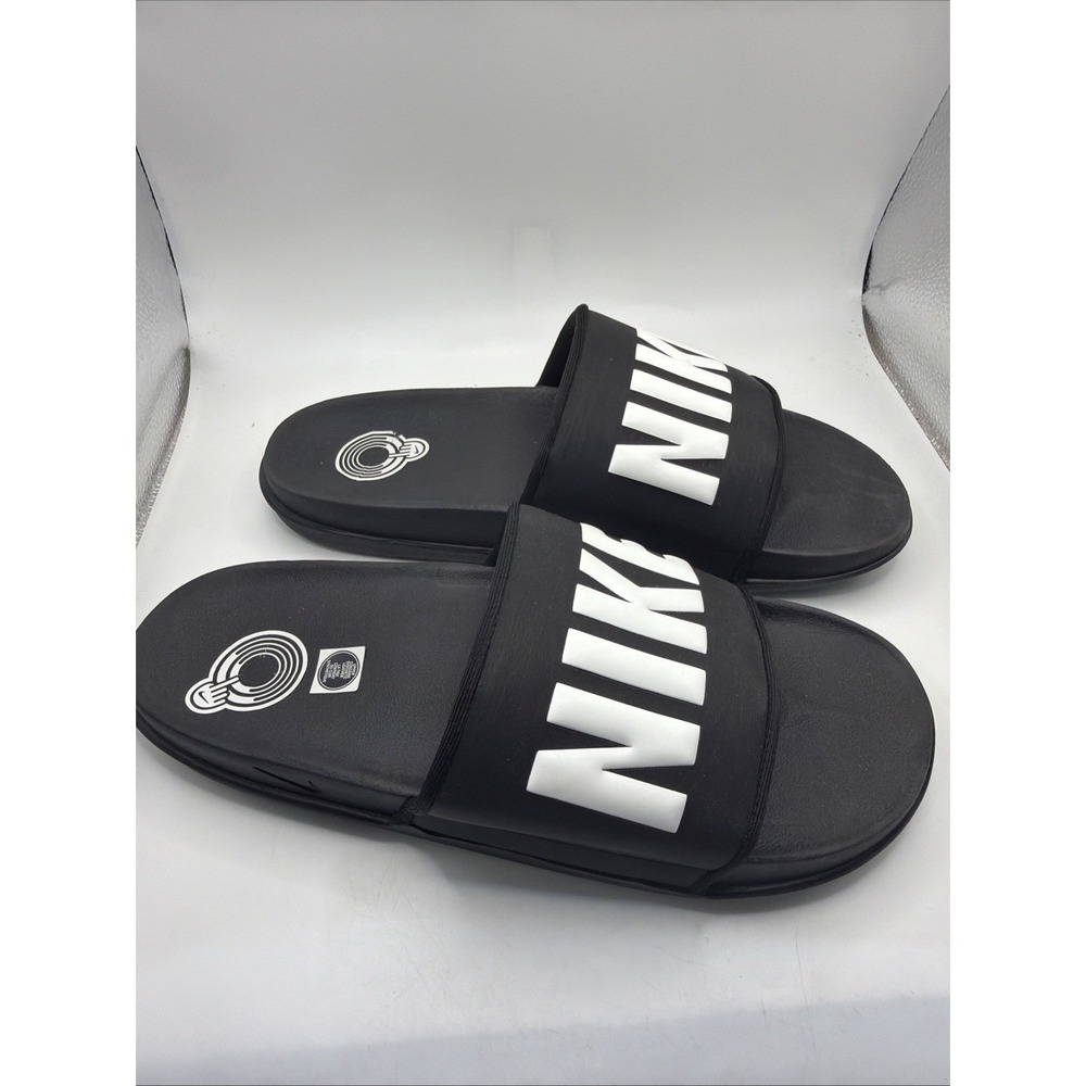 NIKE OFFCOURT Black/White SLIDES ICONIC SOFT FOAM Beach Pool Sandal S Size 11